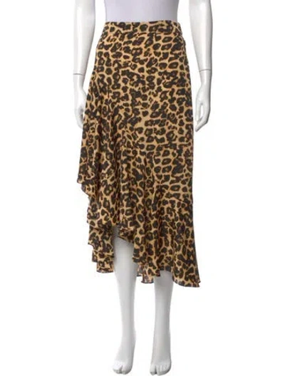 Pre-owned Misa Animal Print Long Skirt W/ Tags In Neutral