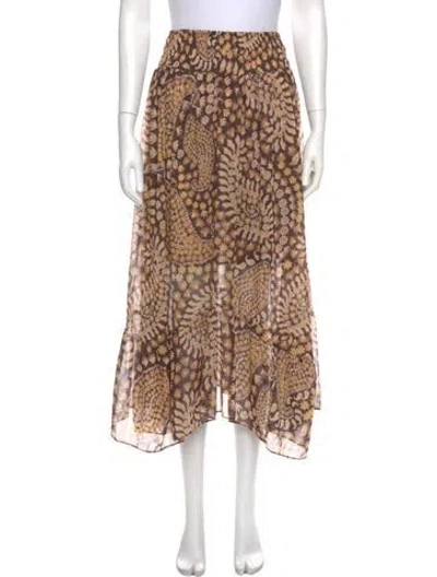 Pre-owned Misa Animal Print Midi Length Skirt In Neutral