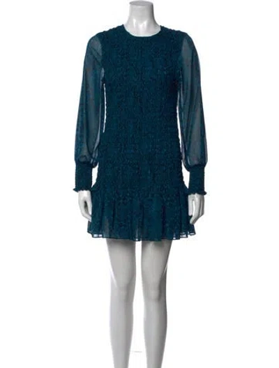 Pre-owned Misa Animal Print Mini Dress In Green