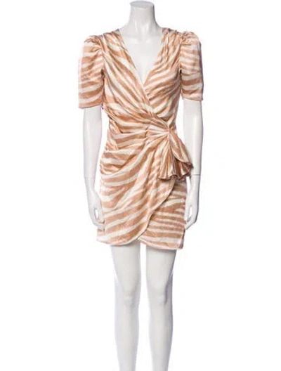 Pre-owned Misa Animal Print Mini Dress In Neutral