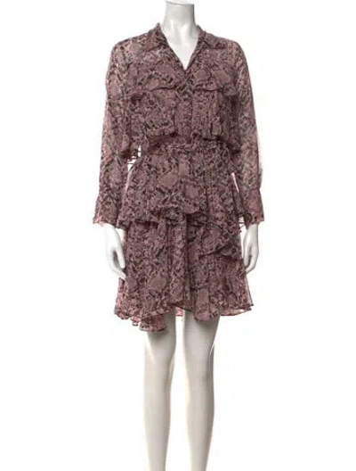 Pre-owned Misa Animal Print Mini Dress In Pink