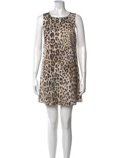 Pre-owned Misa Animal Print Mini Dress W/ Tags In Brown