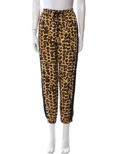 Pre-owned Misa Animal Print Straight Leg Pants In Multi