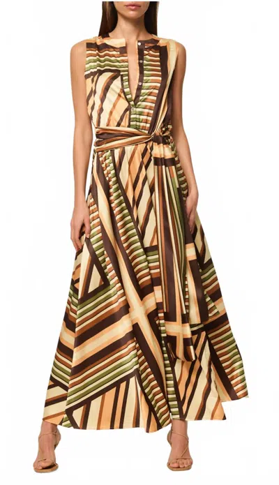 MISA ANNABELLE MAXI DRESS IN GEO SCARF