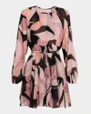 Misa Anthea Printed Chiffon Mini Dress In Multi