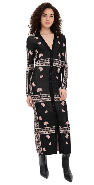 Misa Aquila Dress Ginko Border In Black