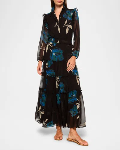 Misa Arhea Tiered Maxi Dress In Multi