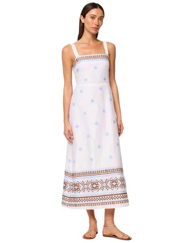 Misa Aria Dress In Embroidered Cotton In Multi