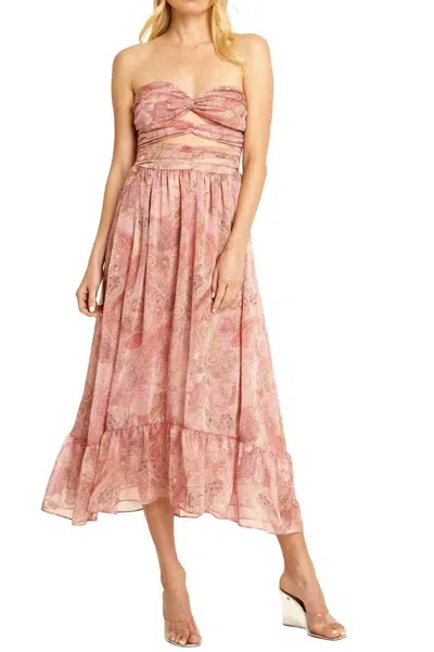 Misa Arianne Dress In Muted Paisley In Multi