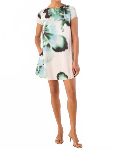 Misa Atalia Mini Dress In Verdant Anemone Satin In Multi