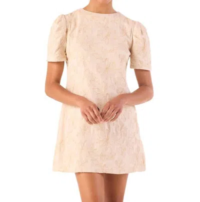 Misa Athela Mini Dress In Embroidered Cord In Pink
