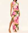 Misa Athena Curve-hugging Maxi Dress In Hibiscus