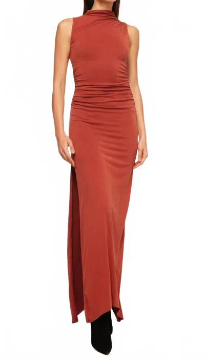 Misa Athena Dress In Brick In Orange