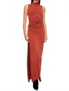 Misa Athena Maxi Dress In Brick In Burgundy