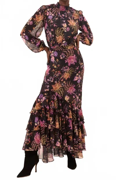 Misa Audrey Dress In Dusted Clister In Multi