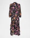 Misa Audrey Floral Chiffon Maxi Dress In Multi