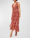 Misa Ava Sleeveless Twisted Floral Midi Dress In Sedona Abstract