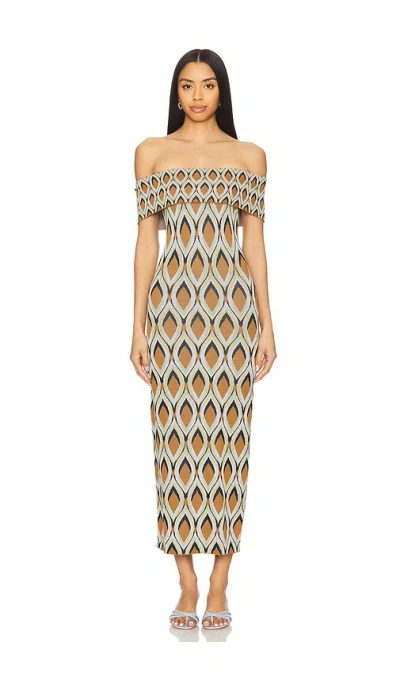Misa Avi Dress In 棕色