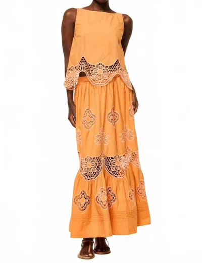 Misa Ayana Skirt In Apricot In Orange