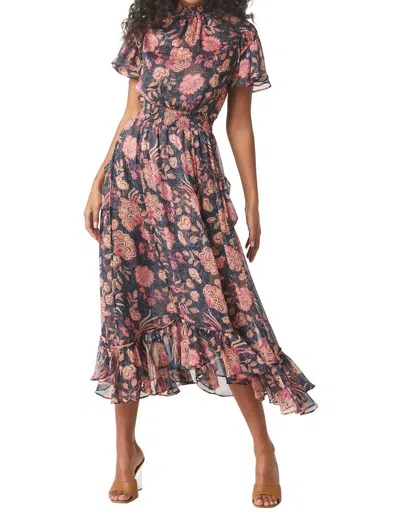 Misa Azura Dress In Flora Dot In Gray
