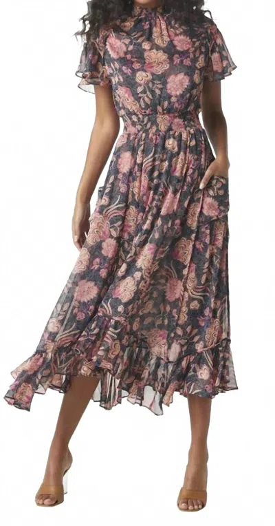 Misa Azura Dress In Flora Dot In Pink