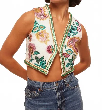 Misa Bashira Top In White Multicolor