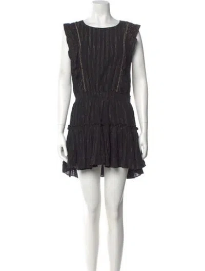 Pre-owned Misa Bateau Neckline Mini Dress In Black