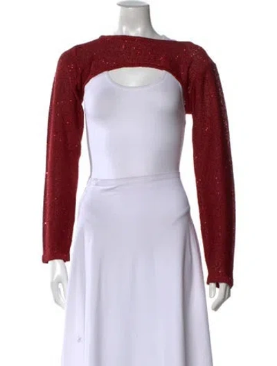 Pre-owned Misa Bateau Neckline Sweater In Red