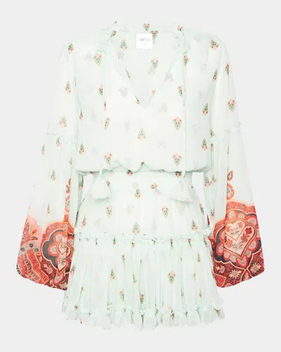 Misa Bohemian Border Chiffon Elisabetta Mini Dress