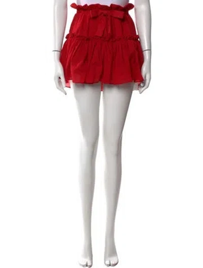 Pre-owned Misa Bow Accents Mini Skirt In Red