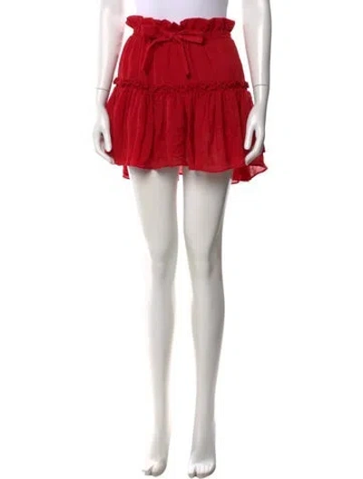 Pre-owned Misa Bow Accents Mini Skirt In Red