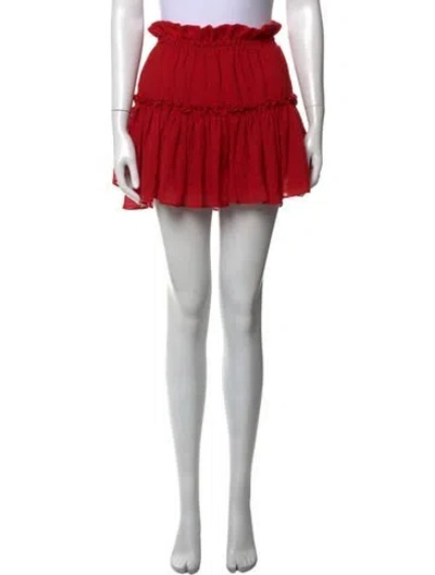 Pre-owned Misa Bow Accents Mini Skirt In Red