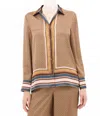 Misa Brook Top In Tile Scarf & Allover In Brown
