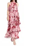 Misa Calissa Dress In Floral Pink In Multi