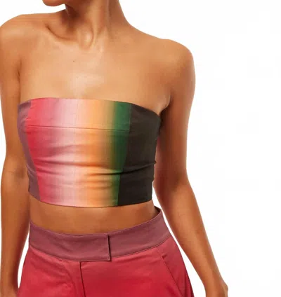 Misa Candy Bandeau Top In Pink Multi