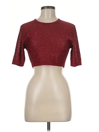 Pre-owned Misa Cardigan Sweater In Burgundy