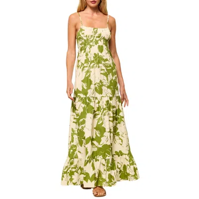Misa Carmela Maxi Dress In Green Goddess Poplin