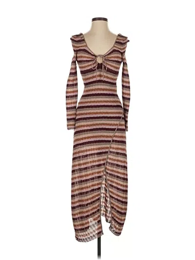 Pre-owned Misa Casual Dress In Brown