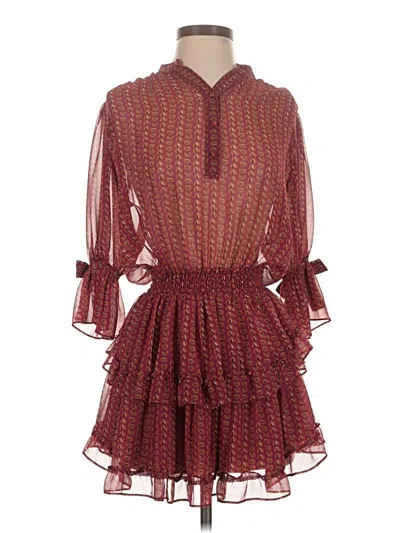 Pre-owned Misa Casual Dress In Burgundy
