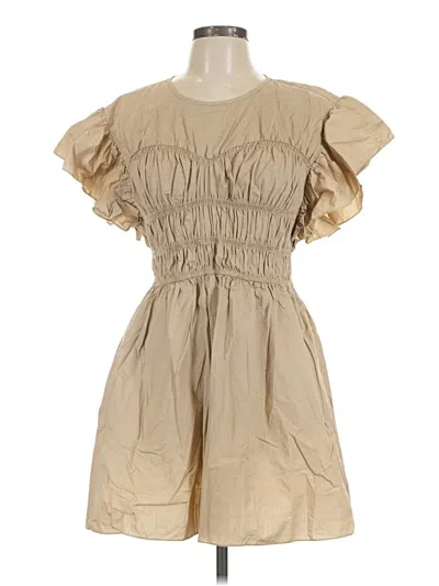 Pre-owned Misa Casual Dress In Tan