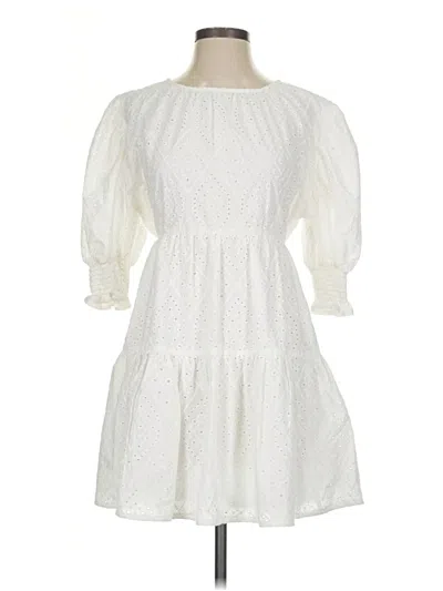 Pre-owned Misa Casual Dress In White