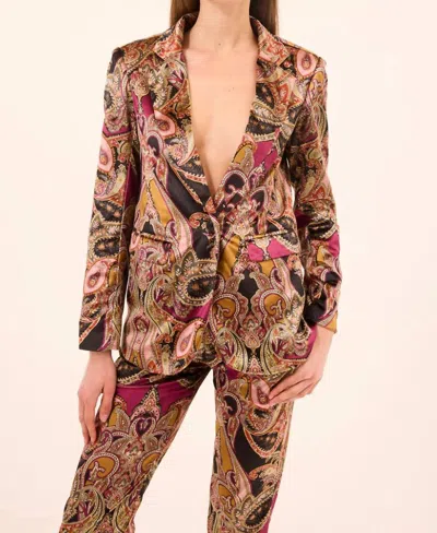 Misa Catroux Blazer Jacket In Brown In Neutral