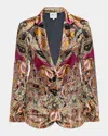 Misa Catroux Paisley Velvet Single-breasted Blazer In Multi