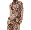 Misa Dionne Deep V-neck Jacket In Leopard Print In Multi