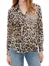 Misa Celine Top In Leopard Print In Multi