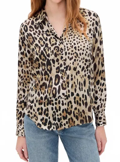 Misa Celine Top In Leopard Print In Multi
