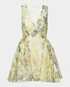 Misa Cerise Mini Dress In Lucent Blooms