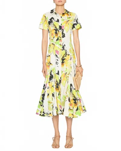 Misa Charlene Midi Dress In Lucent Blooms In Multi