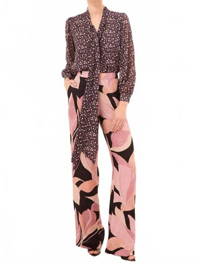 Misa Cher Pants In Moody Abstract Flora Jacquard In Multi