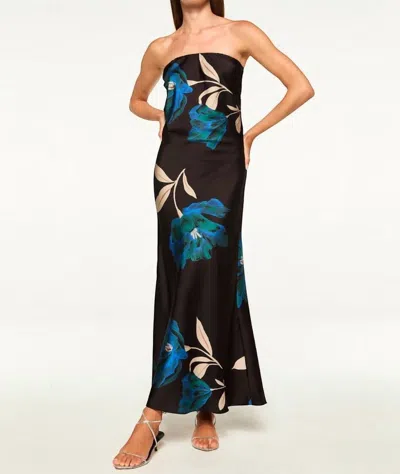 Misa Cheryl Dress In Nightshade Flora Satin